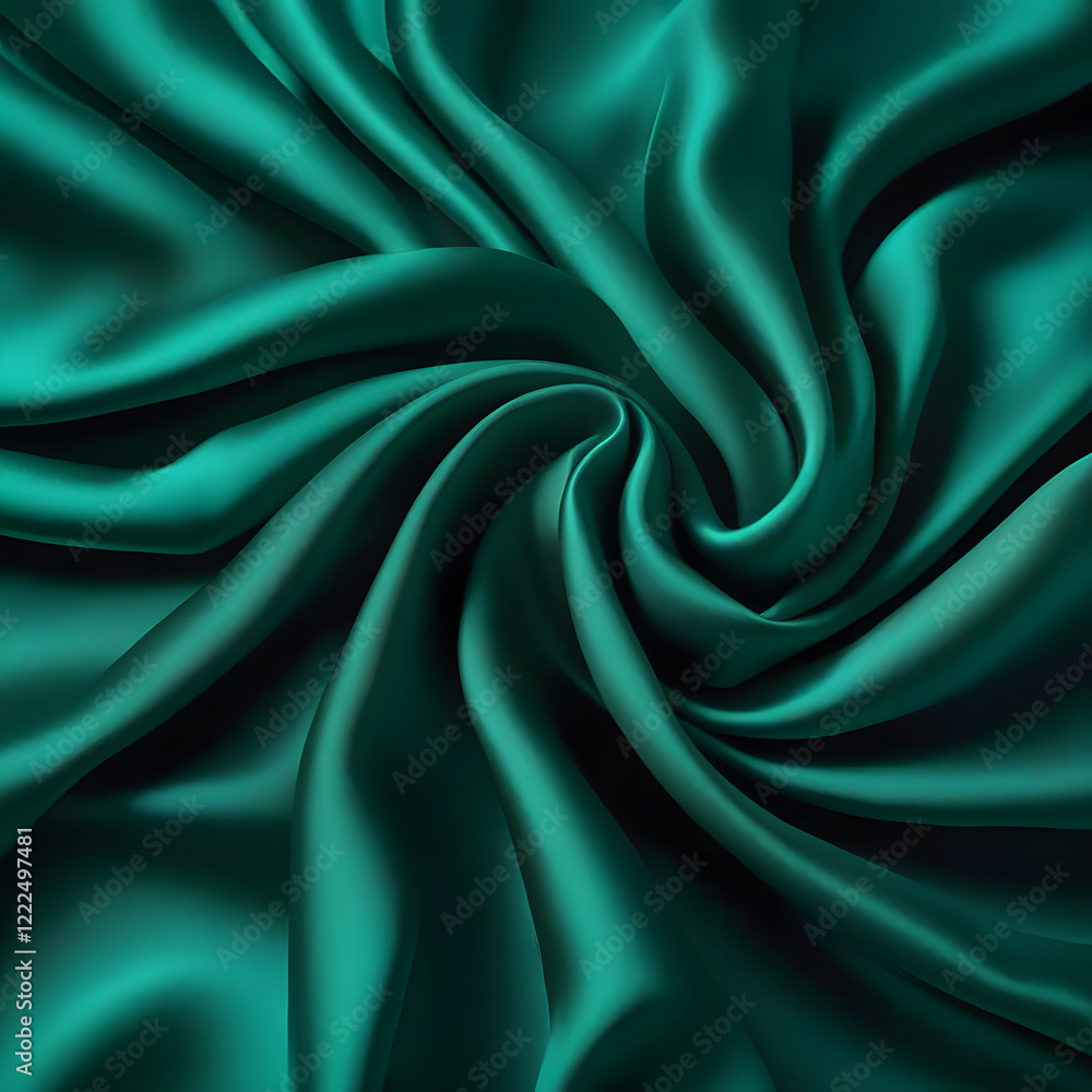 Obraz premium Smooth elegant green silk or satin luxury cloth texture background.