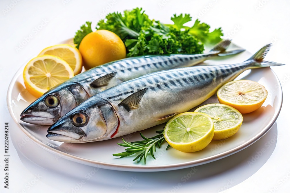 Close-up Mackerel Plate - Delicious Seafood Dish Close-up Mackerel Plate - Delicious Seafood Dish