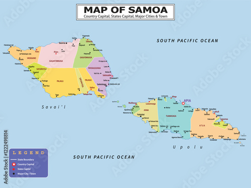 Australian Countries Geography Political map. Political map of country with capital, province or state capital, major cities and town.