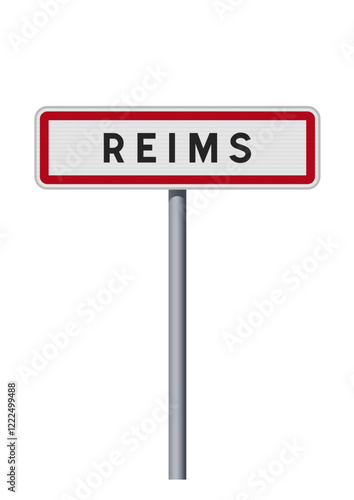 Panneau d'entrée de la ville de Reims (Marne) en vectoriel
