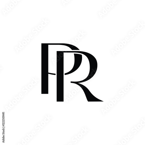 PR monogram logo design letter text name symbol monochrome logotype alphabet character simple logo