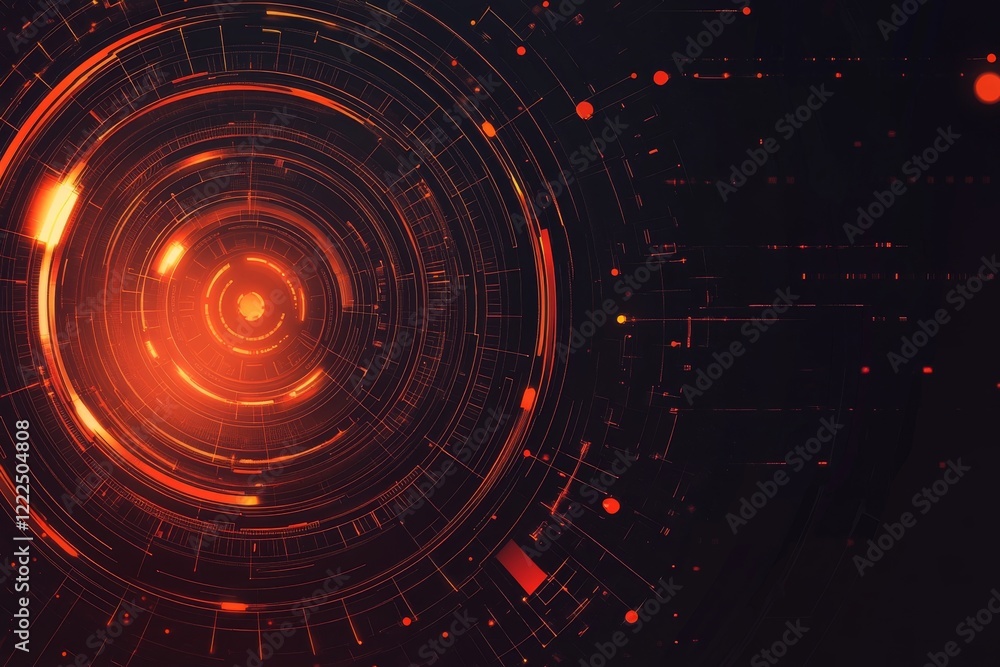 Abstract Futuristic Technology Background with Orange and Red Hues Abstract Futuristic Technology Background with Orange and Red Hues
