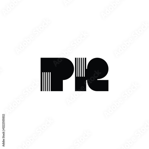 PR monogram logo design letter text name symbol monochrome logotype alphabet character simple logo