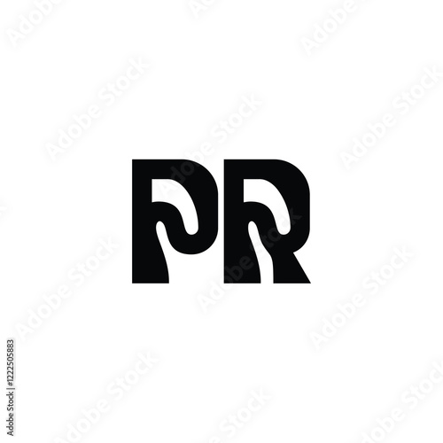 PR monogram logo design letter text name symbol monochrome logotype alphabet character simple logo