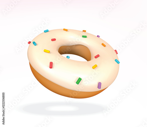 donut 3d icon. doughnut isolated vector 3d illustration.