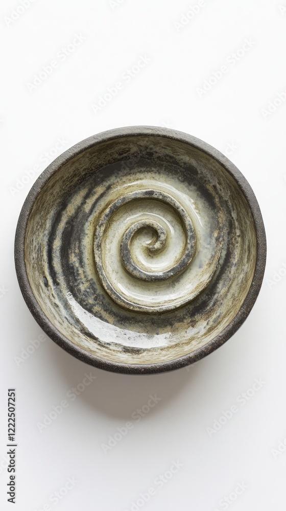 Elegant Spiral Design Ceramic Bowl - A Stunning Handmade Piece for Your Kitchen Elegant Spiral Design Ceramic Bowl - A Stunning Handmade Piece for Your Kitchen