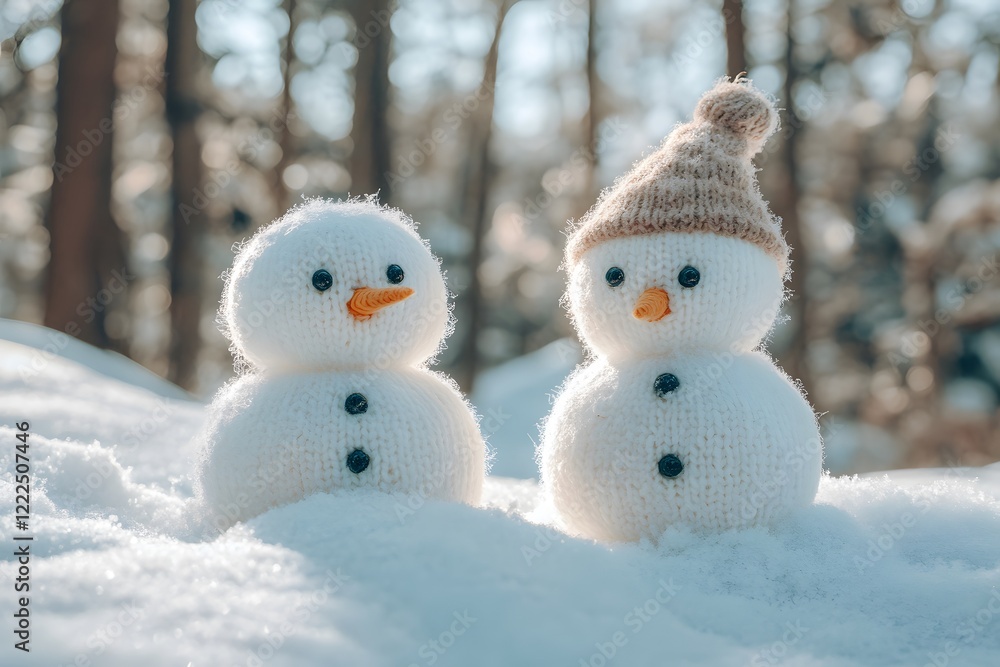 Fototapeta premium snowman on the snow