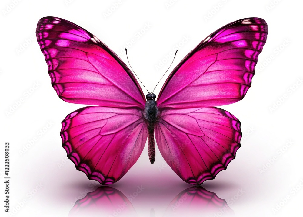 Pink Butterfly on White Background - AI Art Pink Butterfly on White Background - AI Art