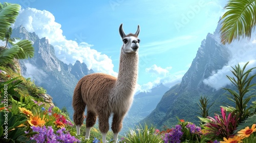 Llama in Mountain Landscape