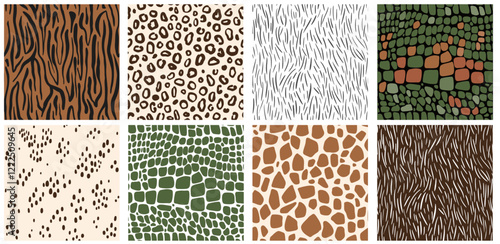 Vector abstract colors pattern with smooth lines, safari animal print