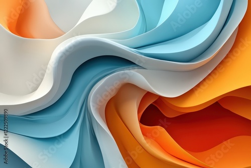 This image features a gentle interplay of waves in soft colors, emphasizing the fluidity and harmony of design elements, creating a serene and calming atmosphere.