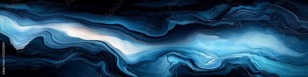 Fototapeta premium Elegant Deep Blue Marble Texture Background, Abstract Ink Fluid Art Pattern Wallpaper Design