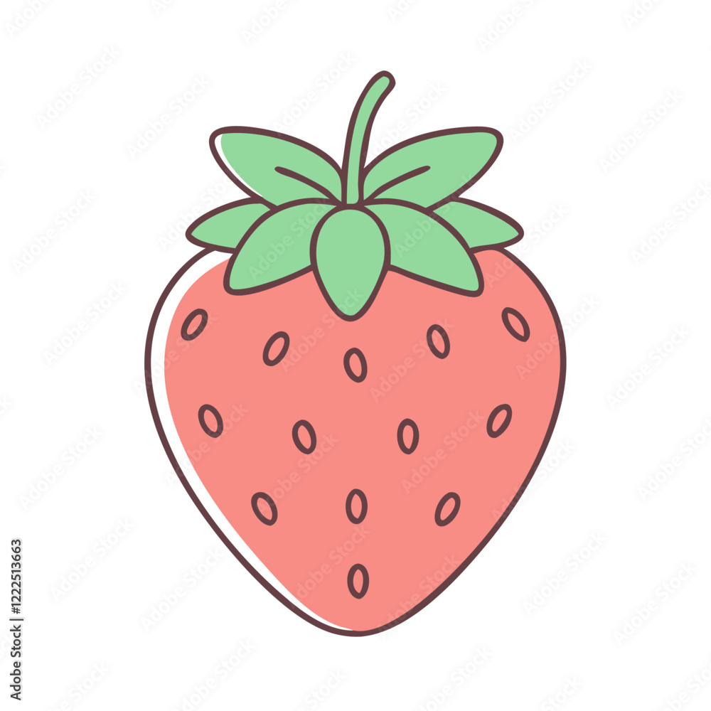 Obraz premium strawberry icon, strawberry vector illustration-simple illustration of strawberry, perfect for strawberry logos and icons