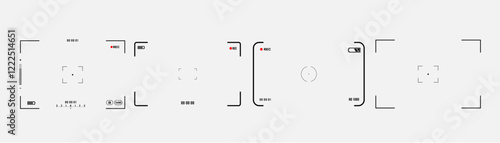 Camcorder. Video recording overlay with camcorder interface, showing REC icon, battery level, focus frame, and timer set to 00:00:00. Perfect for video editing, vlogging, and cinematic effects.