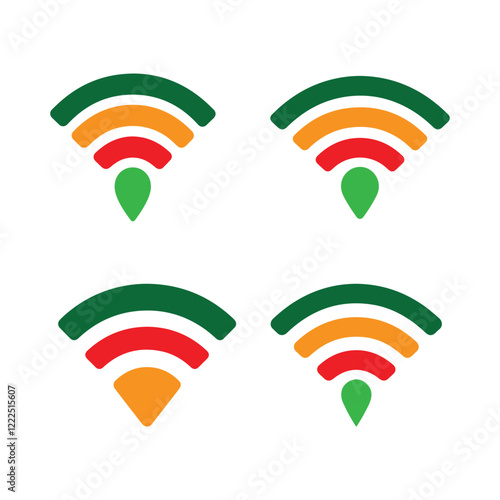 Wifi icon set silhouette, Vector illustration of Wifi icon