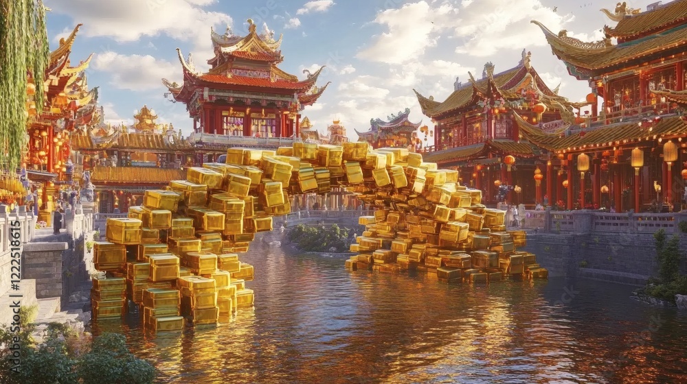 Golden Bridge of Prosperity A Digital Vision of Chinese Architecture and Wealth Golden Bridge of Prosperity A Digital Vision of Chinese Architecture and Wealth