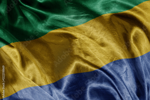 Bild auf Leinwand shine waving colourful realistic national flag of gabon