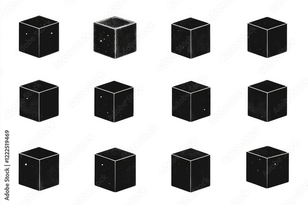 Stylish Geometric Cubes Design: A Collection of Abstract Shapes for Modern Prints and Posters Stylish Geometric Cubes Design: A Collection of Abstract Shapes for Modern Prints and Posters