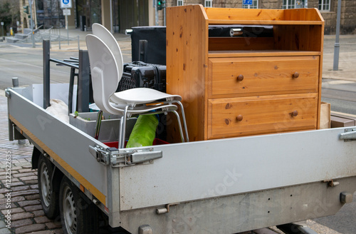 Trailer with bulky waste from a household clearance