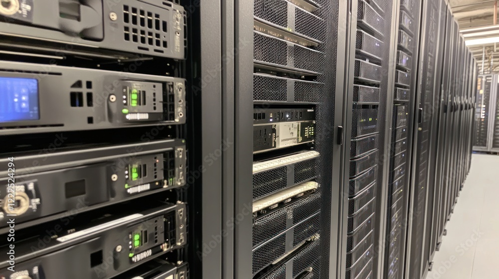 Rows of servers in a modern data center. (3) Rows of servers in a modern data center. (3)
