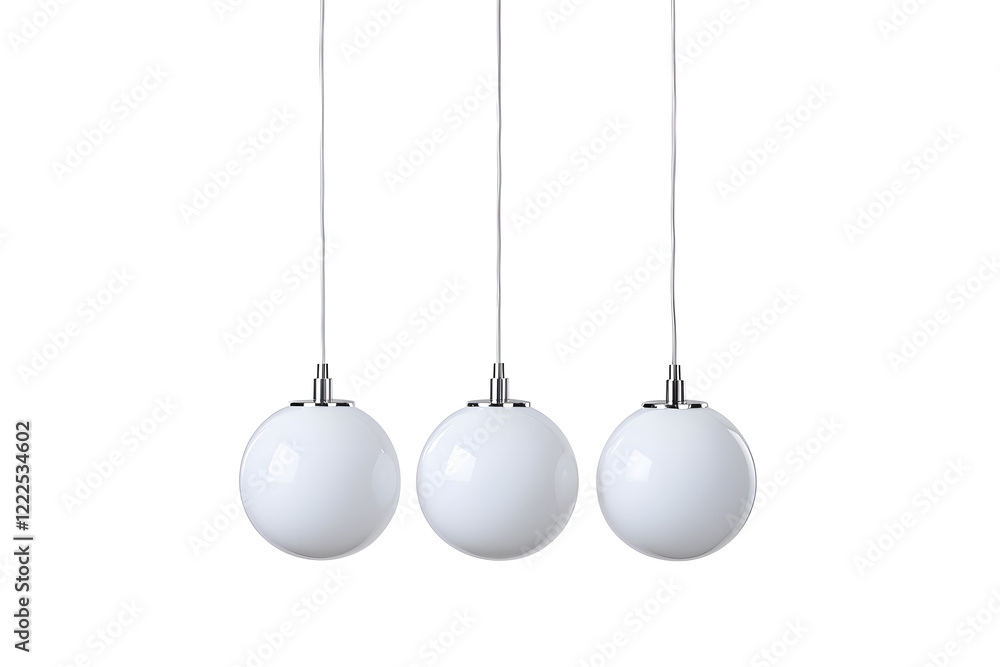 Modern chandelier with a cluster of hanging white glass orbs isolated on white background Modern chandelier with a cluster of hanging white glass orbs isolated on white background