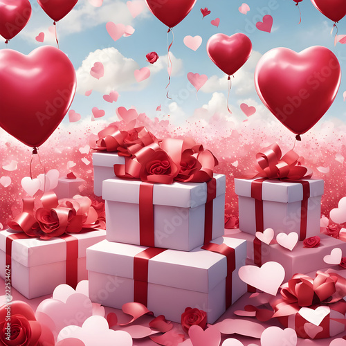 Obraz na płótnie Valentine's Day Celebration w salonie