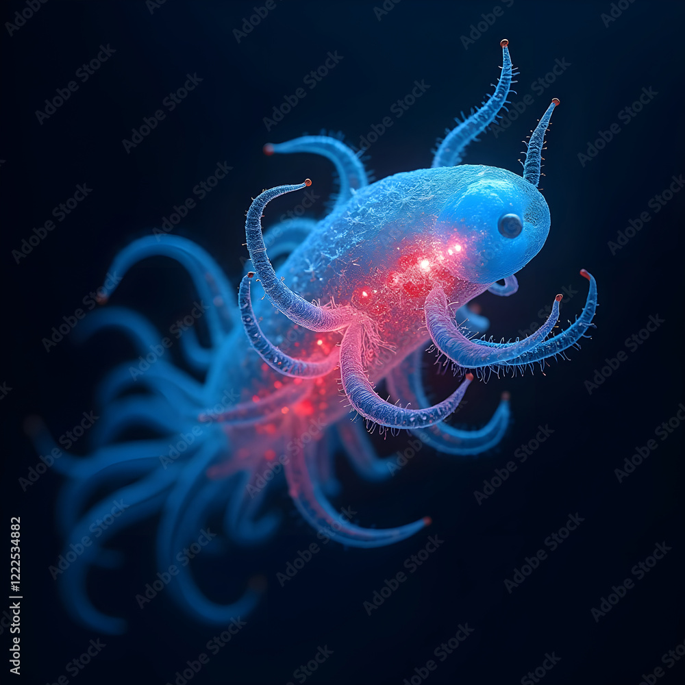 Bioluminescent Microorganism in Motion