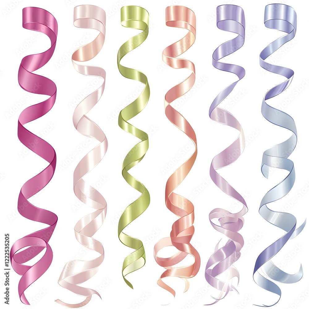 party streamers isolated on white party streamers isolated on white