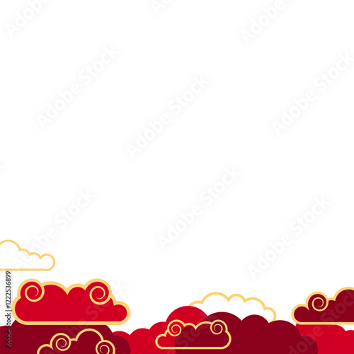 Abstract Chinese Cloud Border Decoration