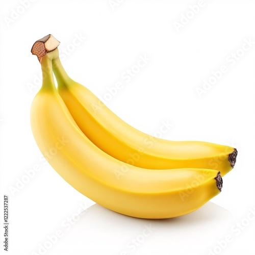 Bright Yellow Banana Isolated on White Background photo