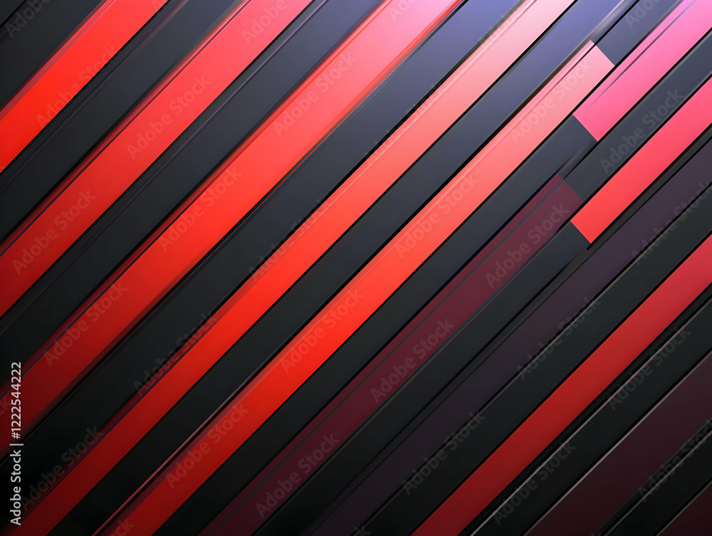 Abstract Background with Diagonal Red and Black Stripes Creates Dynamic Visual.