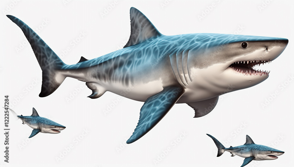 Naklejka premium shark isolated on white background