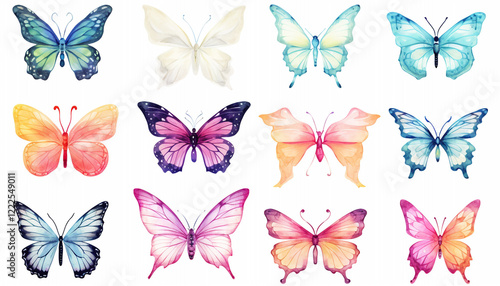 set of butterflies