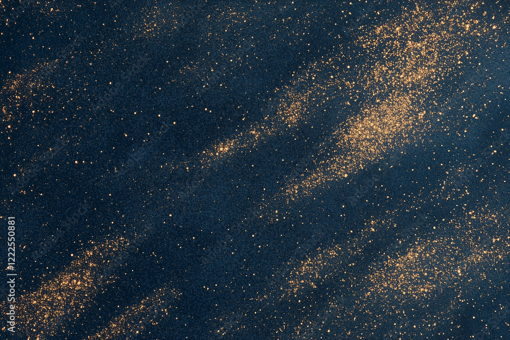 Fototapeta premium blue sky with a few stars and a few specks of gold. The sky is filled with stars and the gold specks are scattered throughout the sky