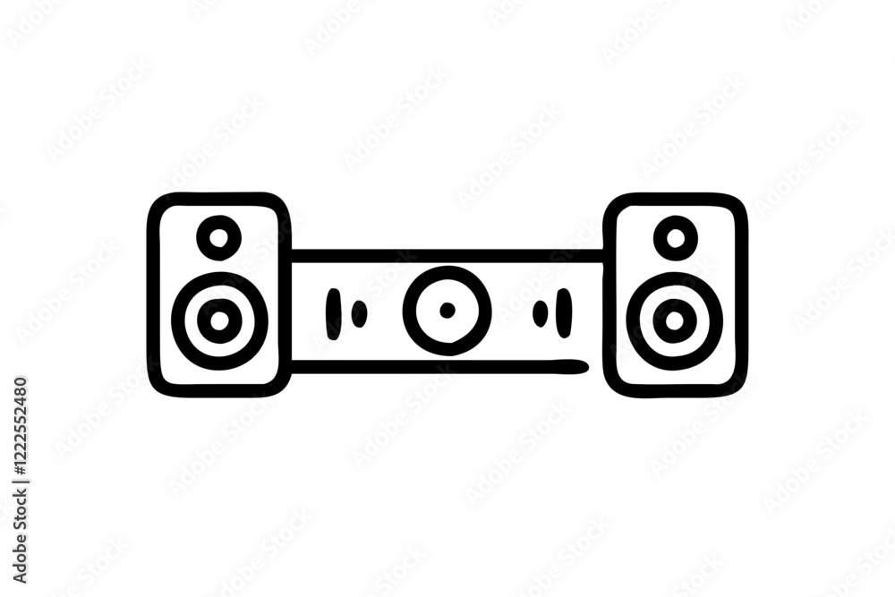 Fototapeta premium Silhouette vector illustration of a Perimeter Alarm System on a white background.