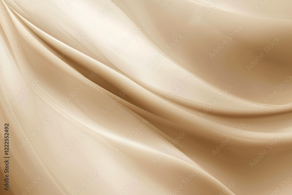 Obraz premium long, flowing piece of fabric with a light, creamy color. The fabric is draped in a way that creates a sense of movement and flow