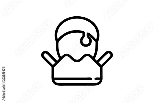 Silhouette vector illustration of a Contentment icon on a white background.