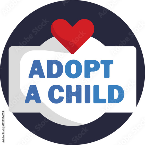 The "Adopt a Child" sign represents the opportunity to provide a loving home for children in need of care and support.