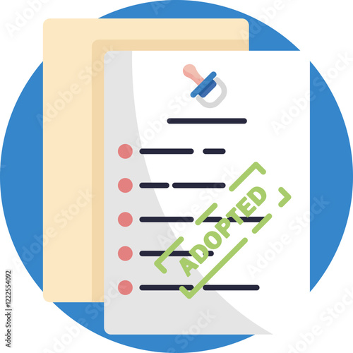 The adoption document is a legal form that formalizes the process of adopting a child, granting parental rights and responsibilities.