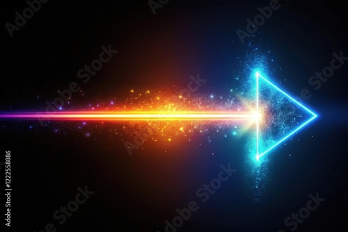 Wallpaper Mural Luminous Arrow of Energy  A Vibrant Trail of Light and Particles Across a Dark Background Torontodigital.ca