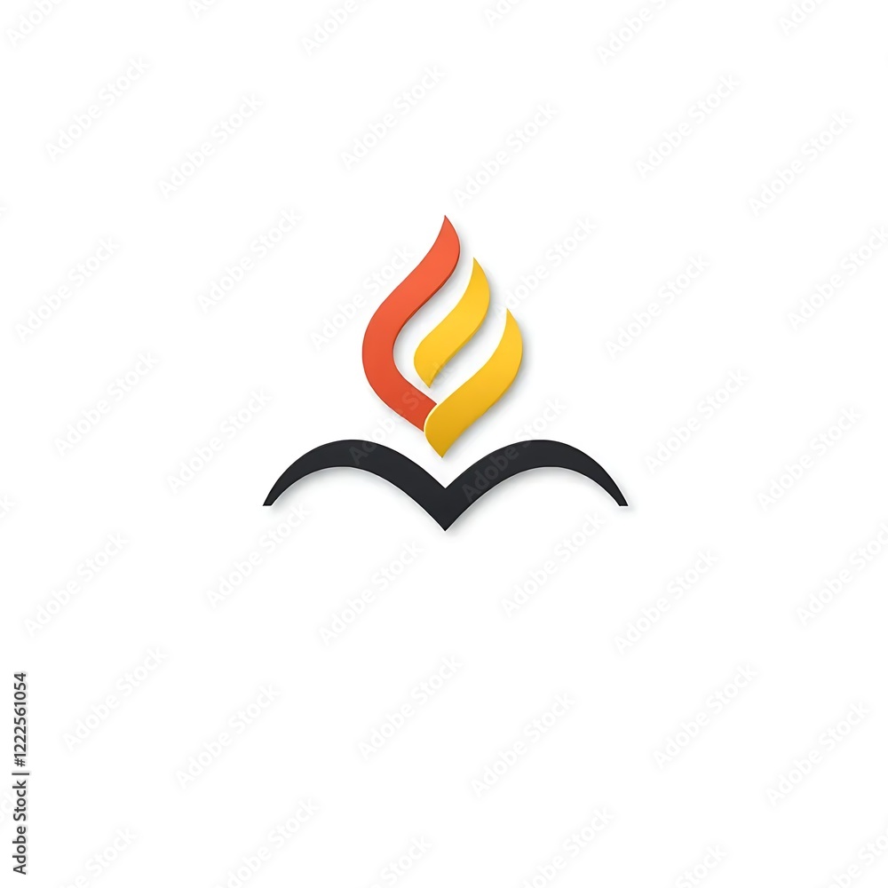 Obraz premium A logo featuring a unique harmony of abstract shapes and color schemes, symbolizing creativity and innovation
