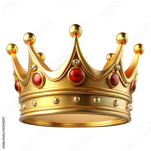 Royal Gold Crown Jewels Luxury Elegant Design King 3d red gems rich regal power glory     