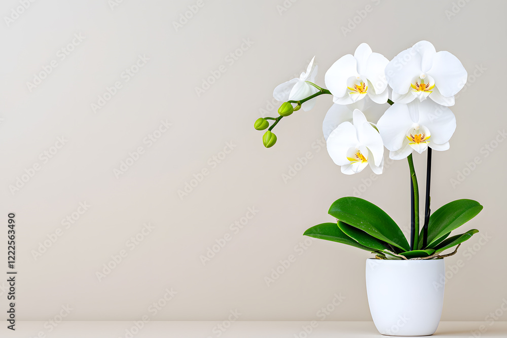 White Orchid flower isolated on background White Orchid flower isolated on background