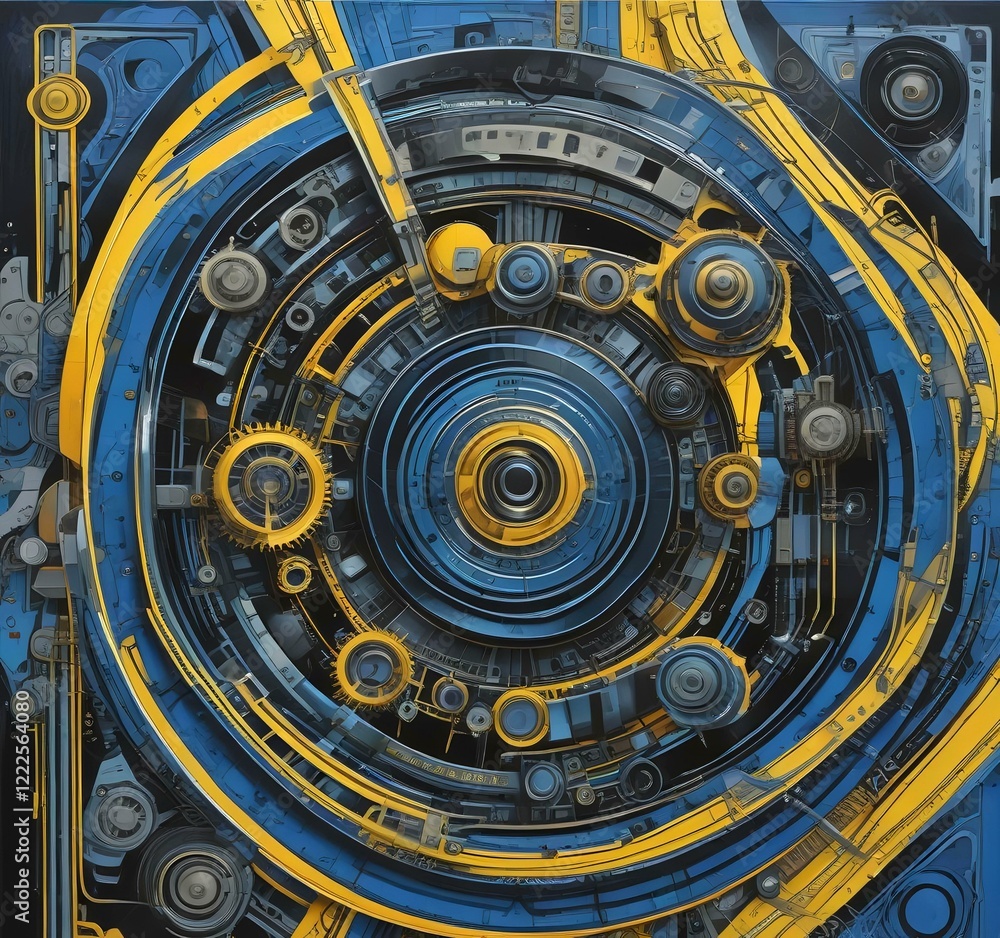 Fototapeta premium Illustration of abstract technology background.