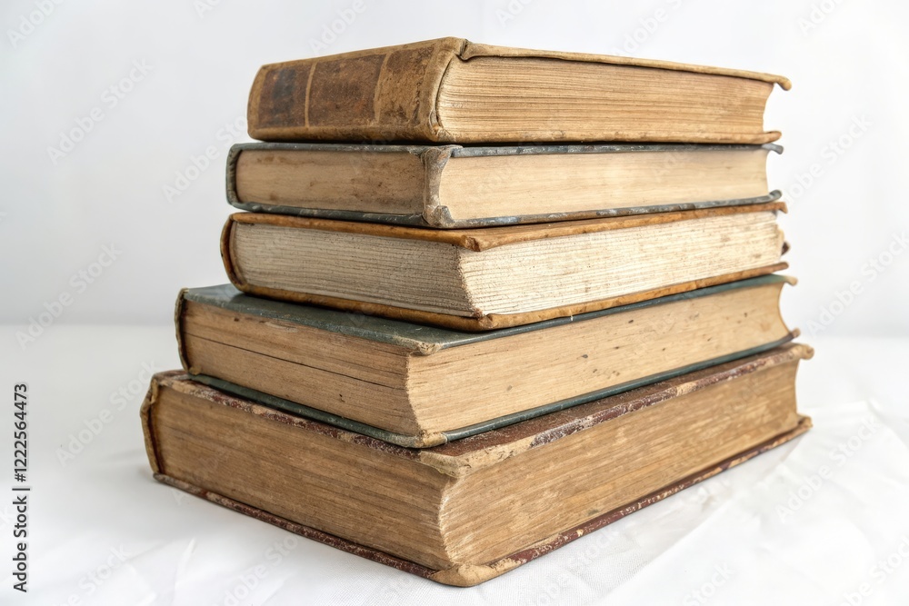 stack of old books isolated on white background with clipping path for education concept stack of old books isolated on white background with clipping path for education concept