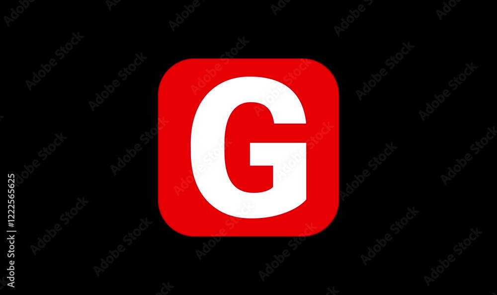 Red Square with White number off alphabet G Error or Close Icon Symbol animation videos Red Square with White number off alphabet G Error or Close Icon Symbol animation videos