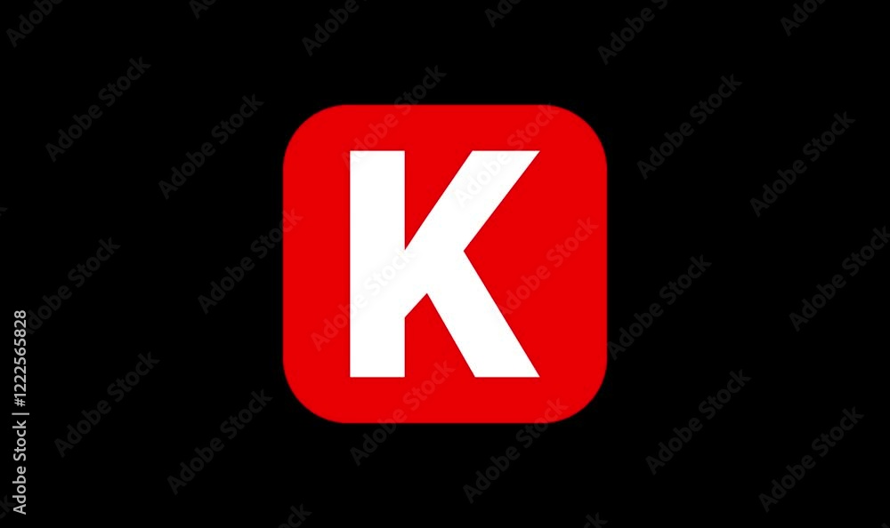 Red Square with White number off K Error or Close Icon Symbol animation videos Red Square with White number off K Error or Close Icon Symbol animation videos