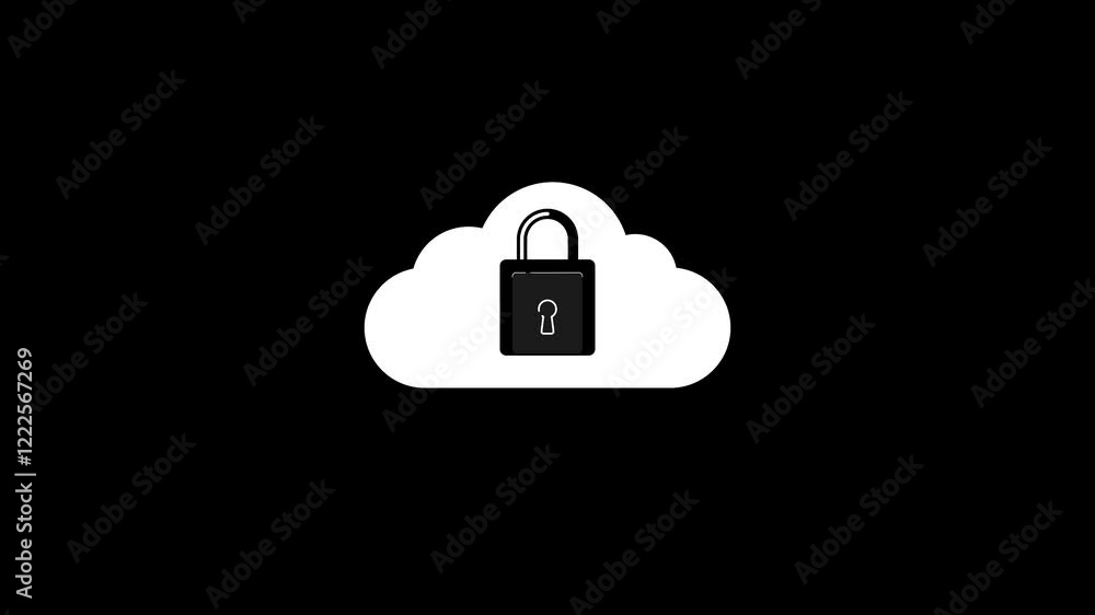 Lock Icon Animation on Cloud Screen in 4K – Secure Data Visualization with Modern Motion Design, Perfect for Cloud Computing, Cybersecurity, Technology and Digital Solutions Stock Video. Lock Icon Animation on Cloud Screen in 4K – Secure Data Visualization with Modern Motion Design, Perfect for Cloud Computing, Cybersecurity, Technology and Digital Solutions Stock Video.