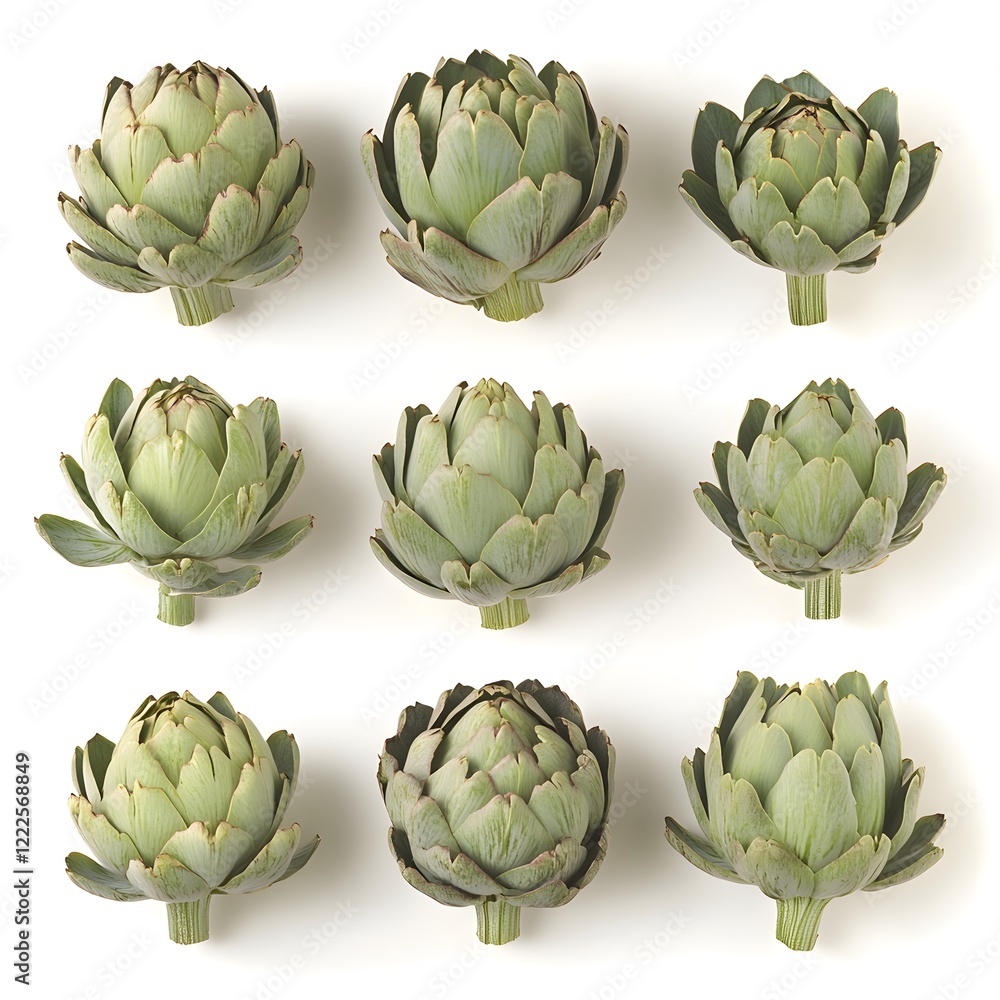 Obraz premium artichokes isolated on white background