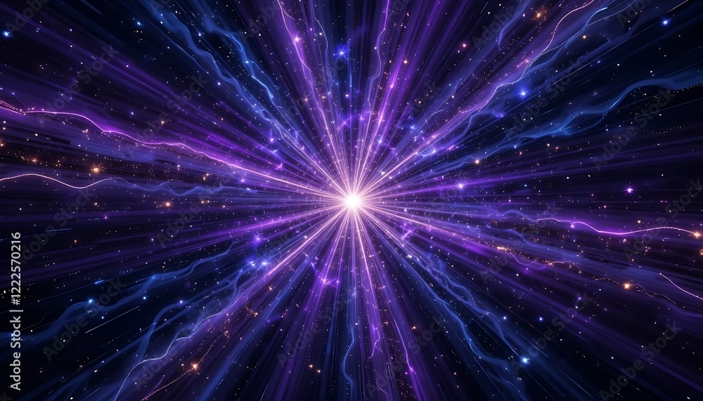 Fototapeta premium Cosmic Radiance Exploding From Central Starburst